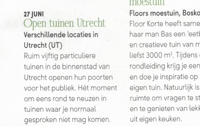 Scan van de Er op Uit!=-pagina in het blad Seasons.